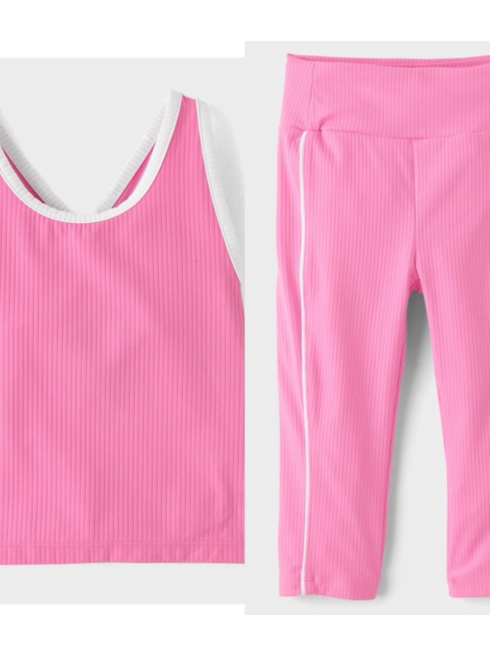The Children's Place Pink Ribbed Tank & Leggings Set